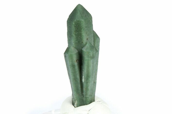 Green Hedenbergite Included Quartz Cluster - Mongolia #366500